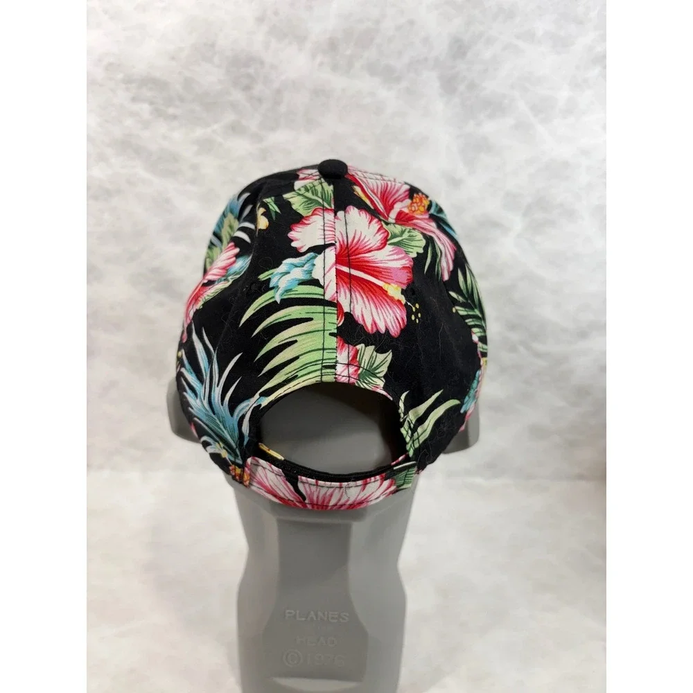 Arizona Tropical Hibiscus Floral Baseball Cap‎ Black Pink One Size Hat